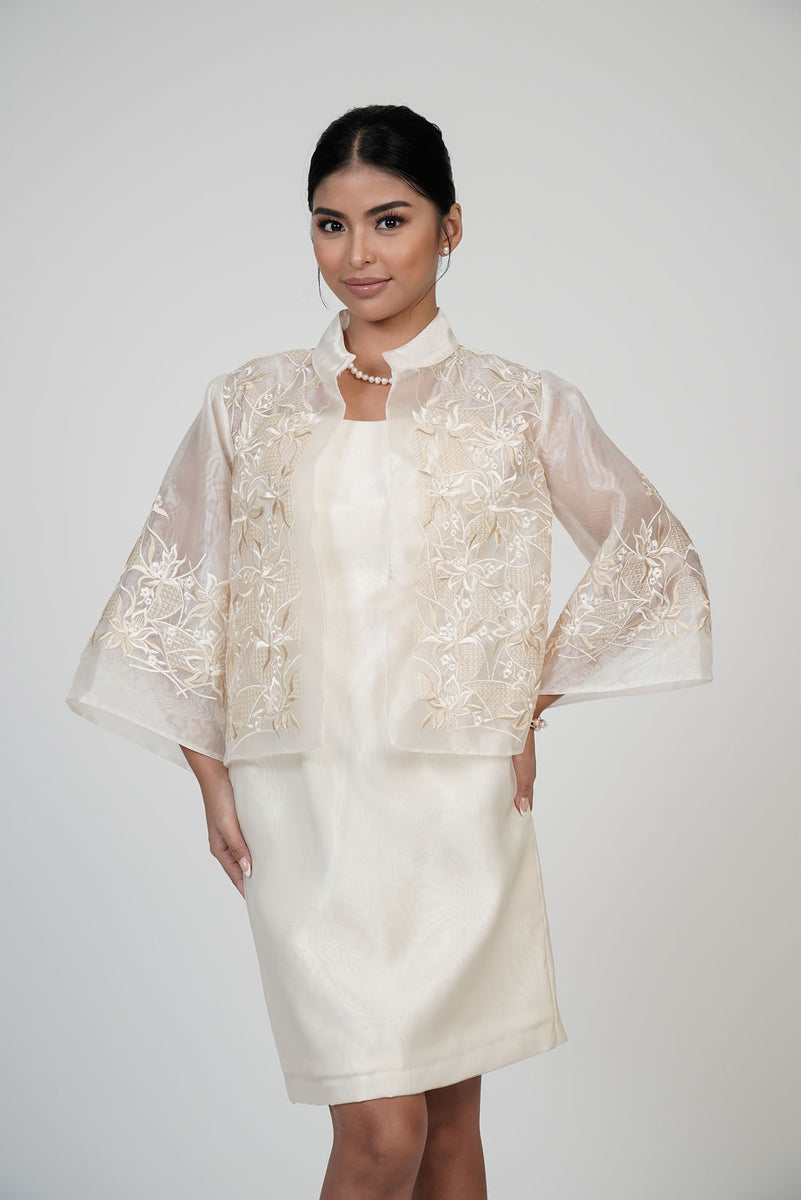 Women's Embroidered Bolero in Natural