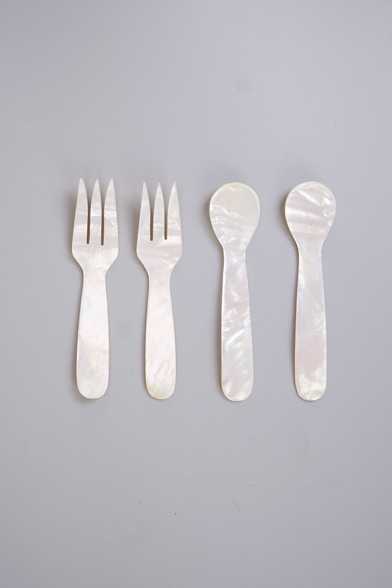 Filipino Mother of Pearl Plate Spoon Fork Set | Kultura Filipino