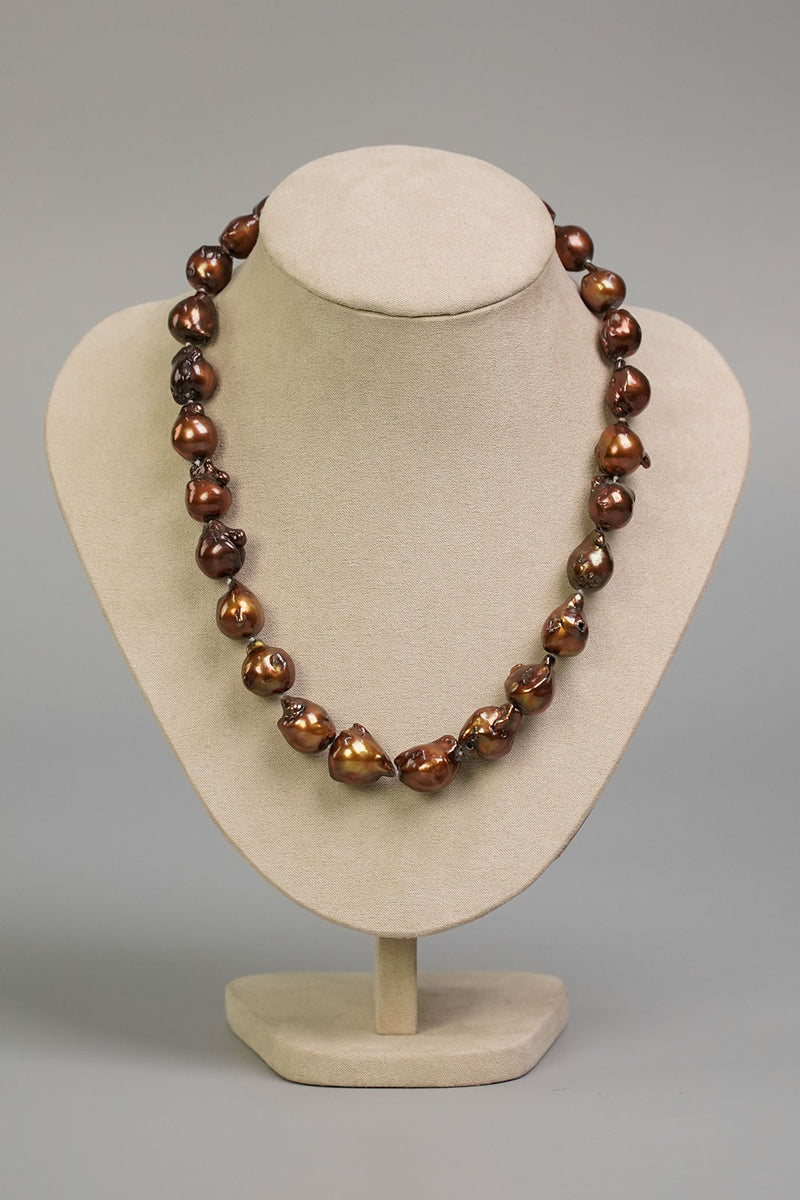 Baroque Pearl Choker Necklace in Copper Kultura Filipino Support Local