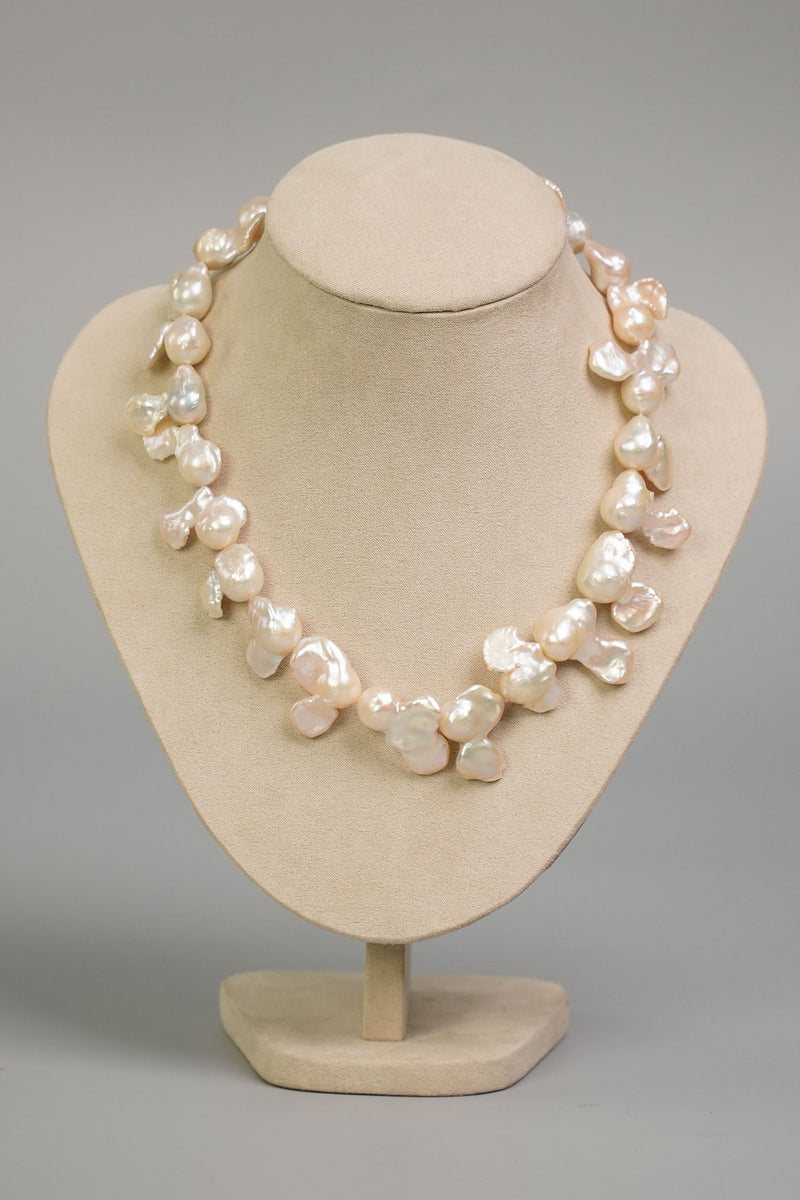 Baroque Pearl Choker Necklace in Pink Kultura Filipino Support Local
