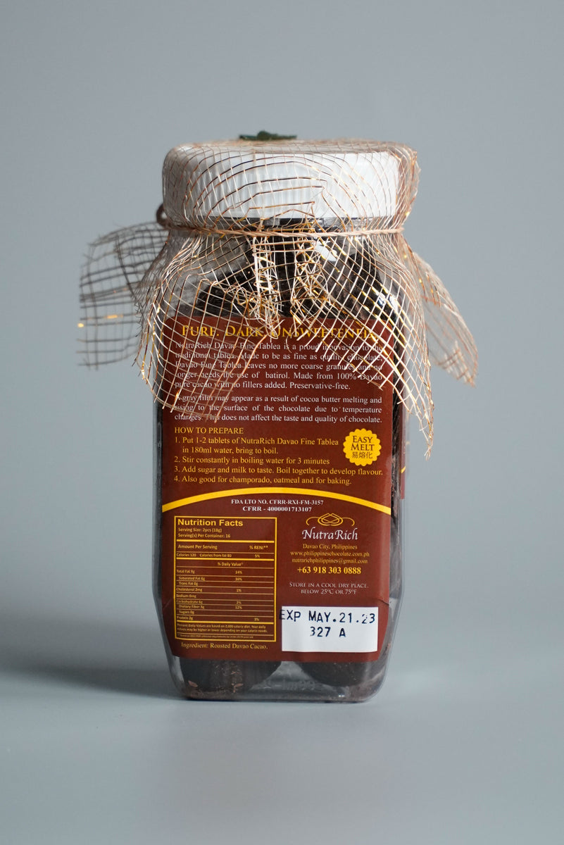 Nutra Rich Davao Fine Tablea in Bottle 288G Kultura Filipino