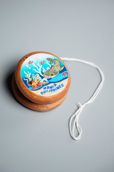 Wooden Hand-painted Yoyo with Whale Design - Kultura Filipino | Support Local