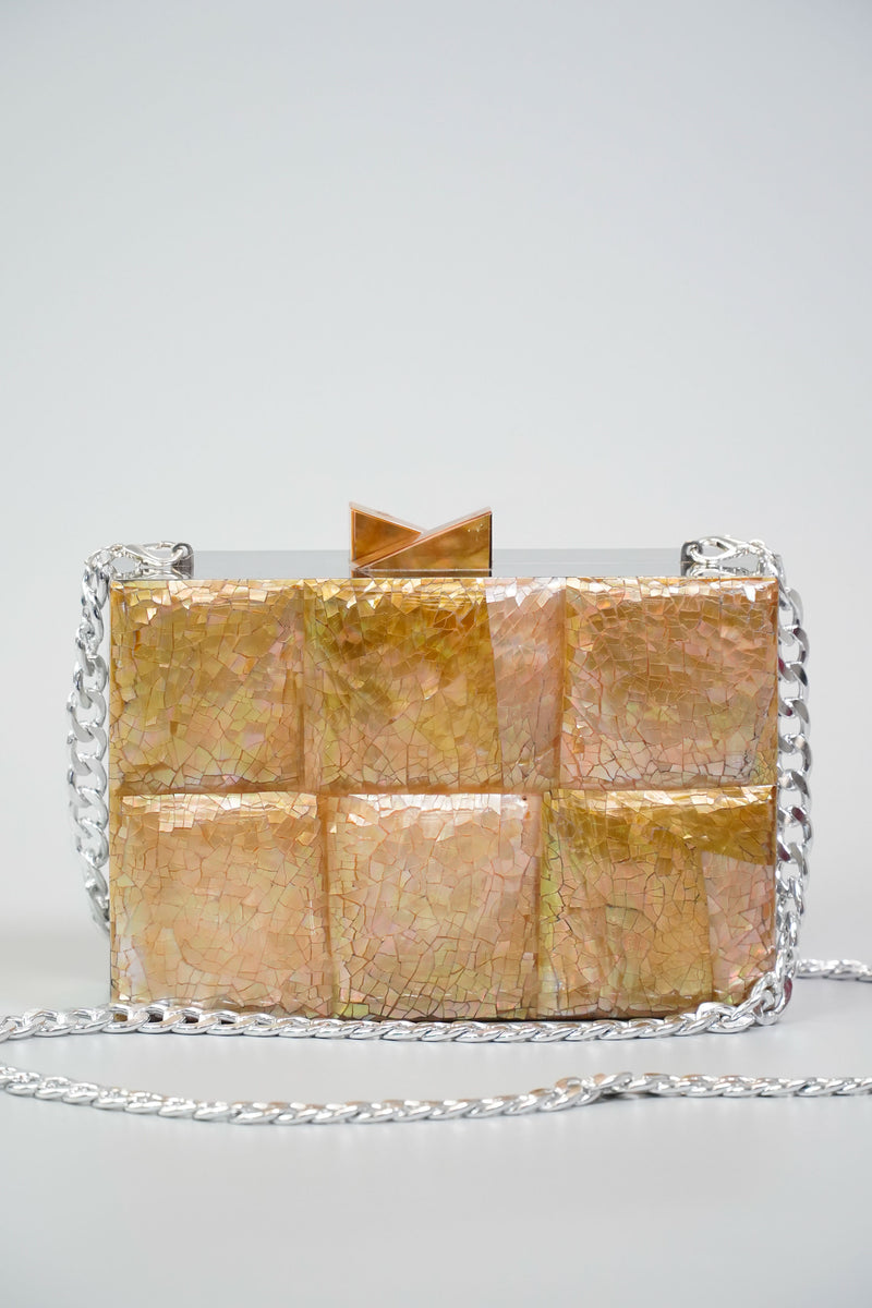 Mother of Pearl Clutch Bag in Brown Kultura Filipino Support Local