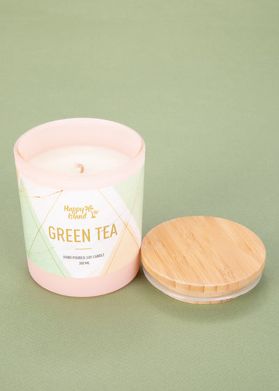 Happy Island Scented Soy Green Tea Candle 300 ML - Kultura Filipino | Support Local