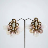 Cecilia White Beaded Earrings