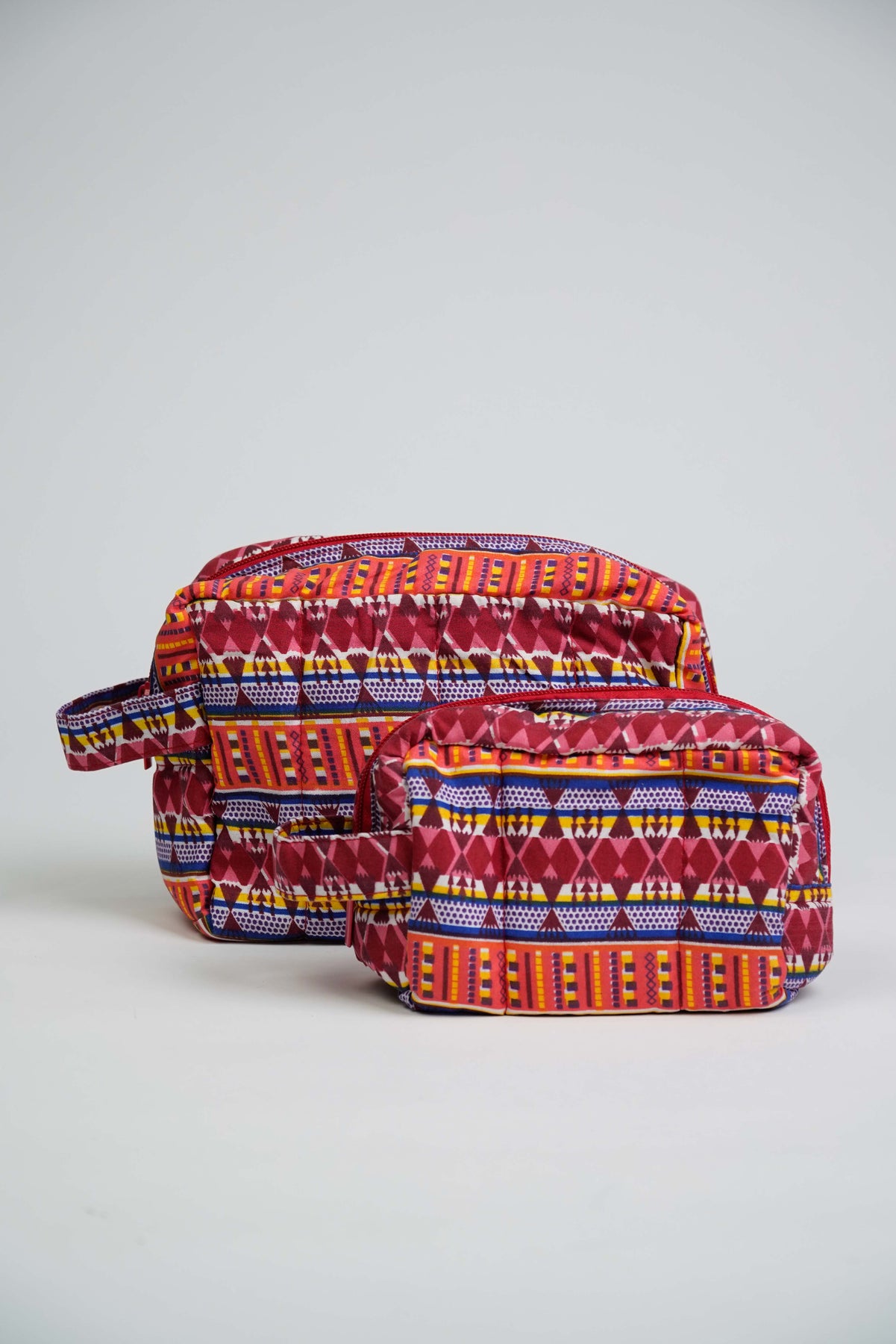 Quilted Pouch Set of 2 in Red Kultura Filipino Kultura Filipino