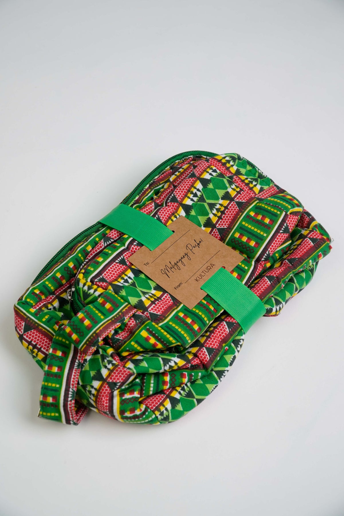 Quilted Pouch Set of 2 in Green Kultura Filipino Kultura Filipino