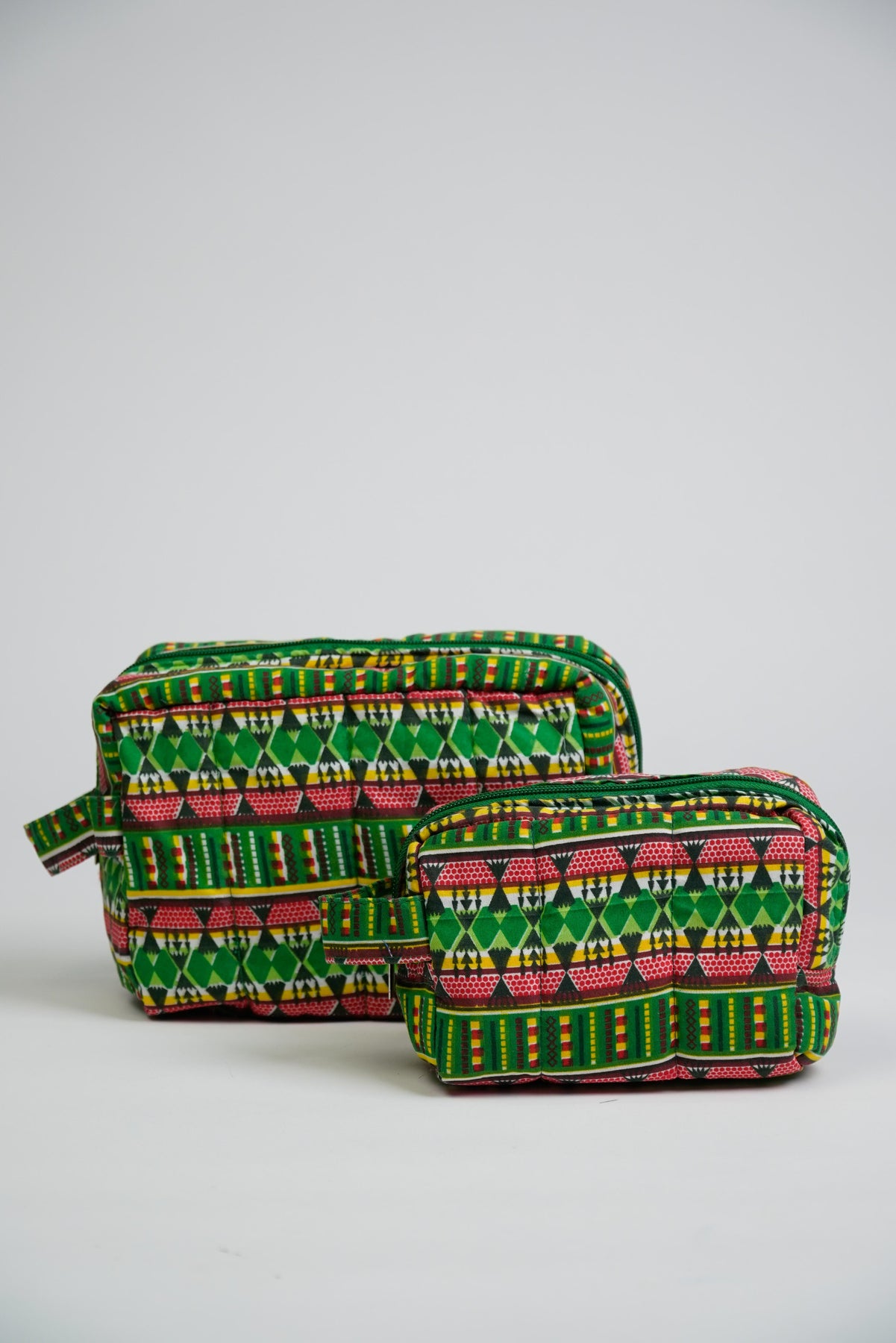 Quilted Pouch Set of 2 in Green Kultura Filipino Kultura Filipino