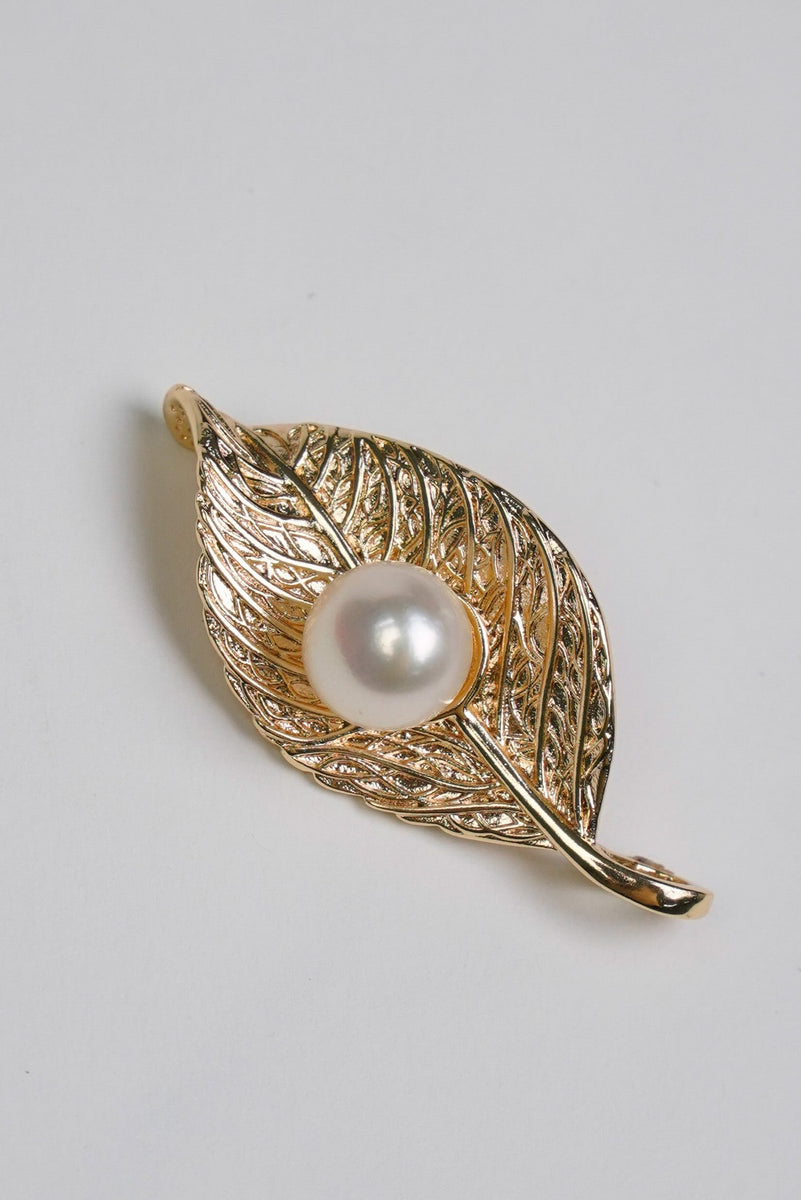 Leaf Freshwater Pearl Brooch – Kultura Filipino | Support Local
