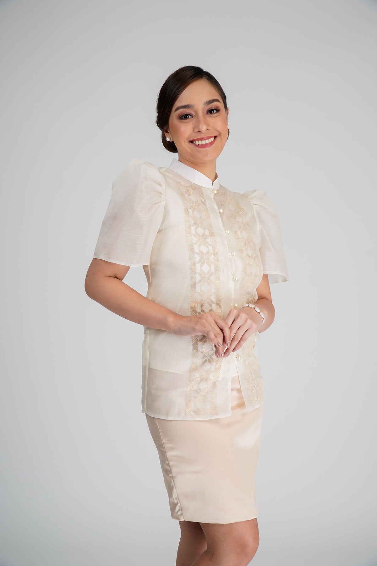 Modern Cocoon with Puff Sleeves Filipino Outfit | Kultura Filipina ...