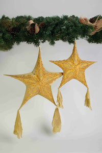 Handcrafted Foldable Christmas Lace Parol in Gold