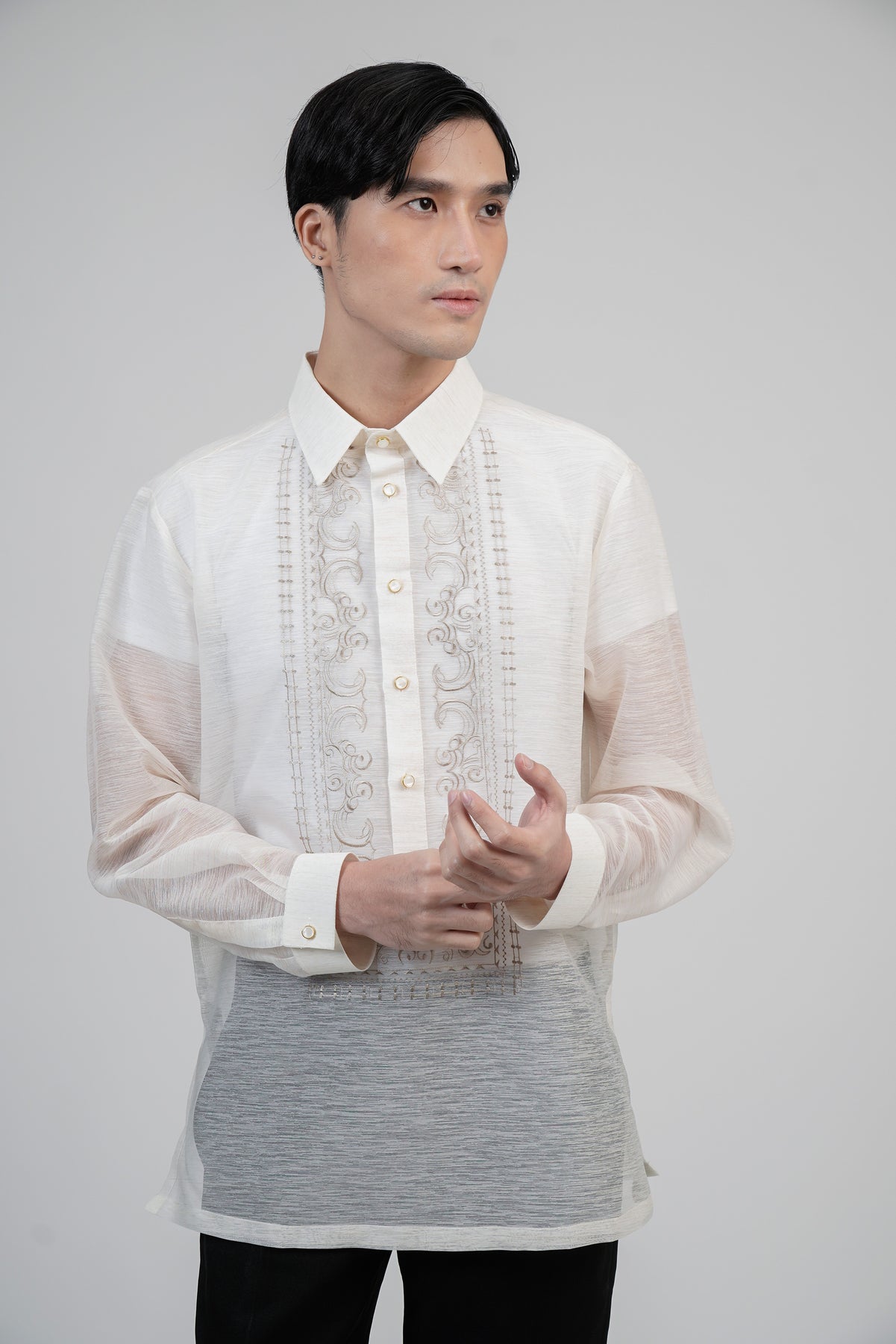 Men's Snow Organdi Donny Barong Filipino Kultura Filipino Kultura