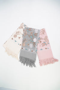 Embroidered Shawls with Leaf Design