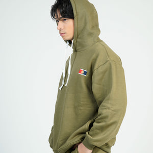 Athleisure Hoodie Jacket in Olive Green