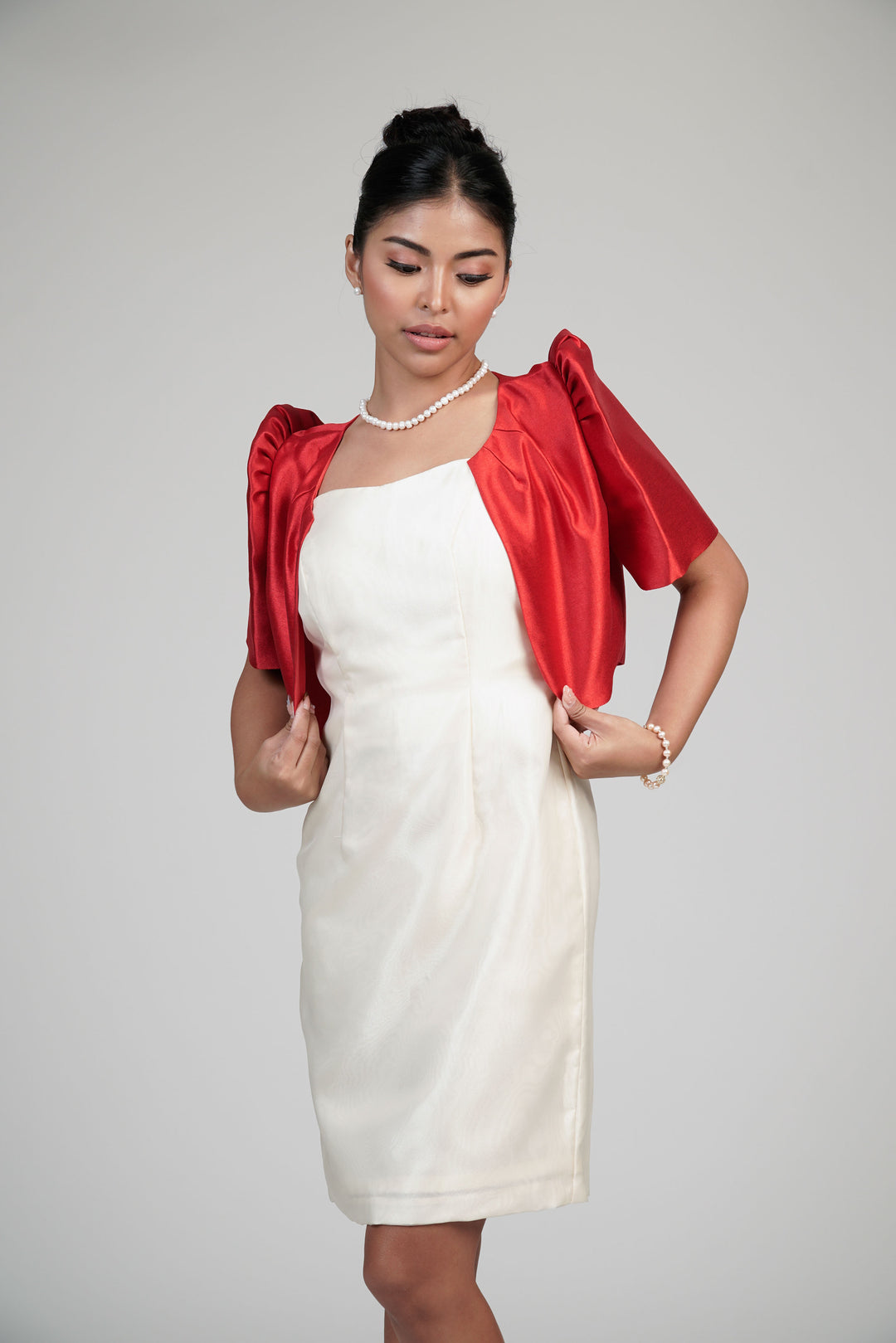 Women's Gazaar Filipiniana Bolero in Red | Kultura Filipino – Kultura  Filipino
