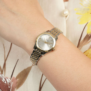 Ibarra Rivera Two-Tone Gold Watch in Silver Dial, 29mm