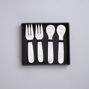 Mother of Pearl with Spoon and Fork - Set of 4