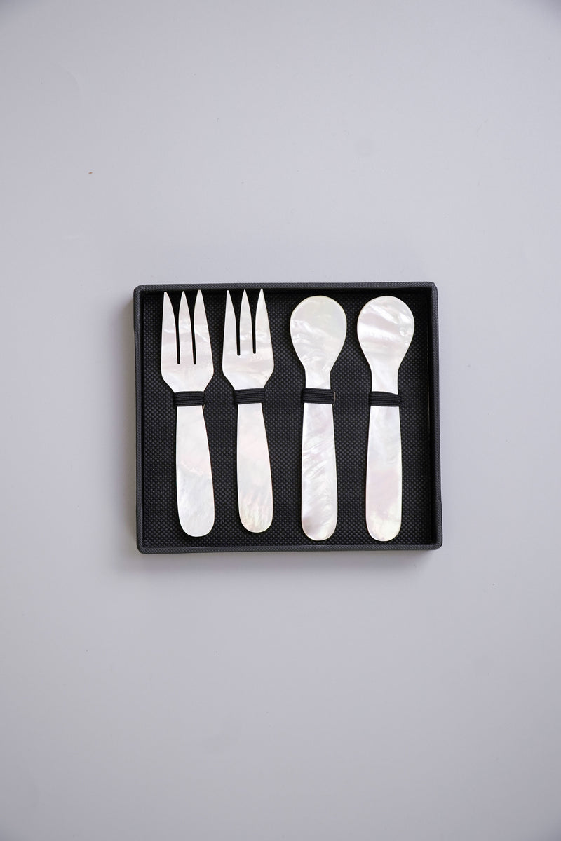 Filipino Mother of Pearl Plate Spoon Fork Set | Kultura Filipino