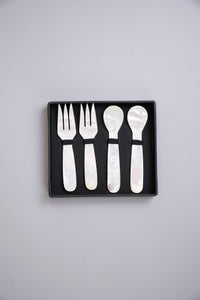 Mother of Pearl with Spoon and Fork - Set of 4