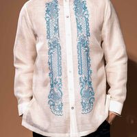 Men's Cocoon Silk Barong with Machine Embroidery