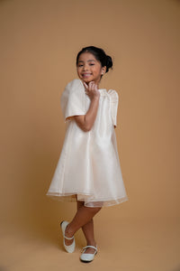 Girl's Mitra Organza Dress in Beige