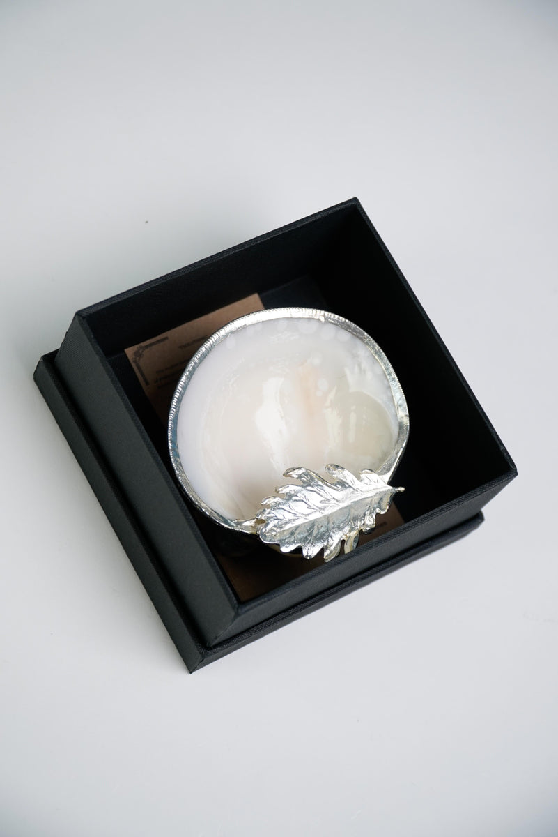 Mother of Pearl Deep Shell Trinket Dish With Plated Leaf – Kultura ...