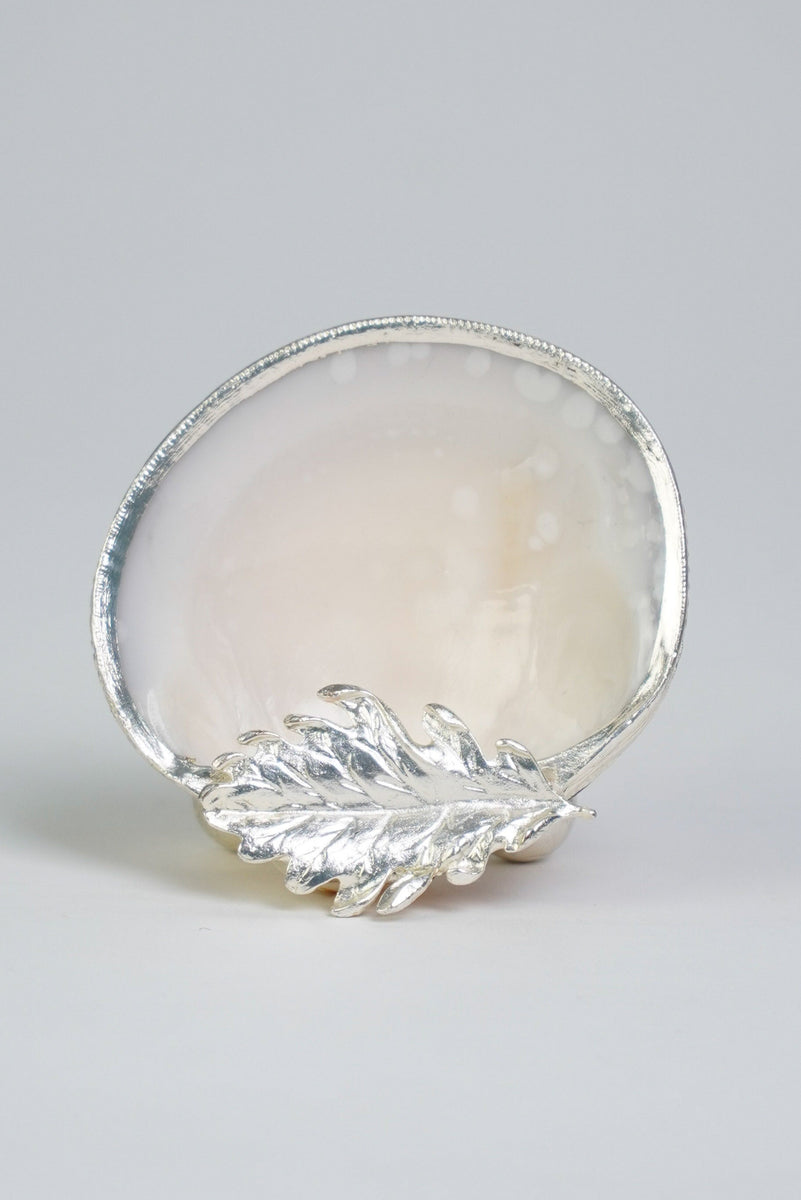 Mother of Pearl Deep Shell Trinket Dish With Plated Leaf – Kultura ...