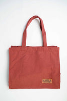 Structured Boxy with Leather destination Canvas Tote Bag