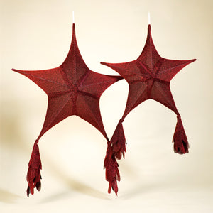 Handcrafted Foldable Christmas Parol in Dark Red