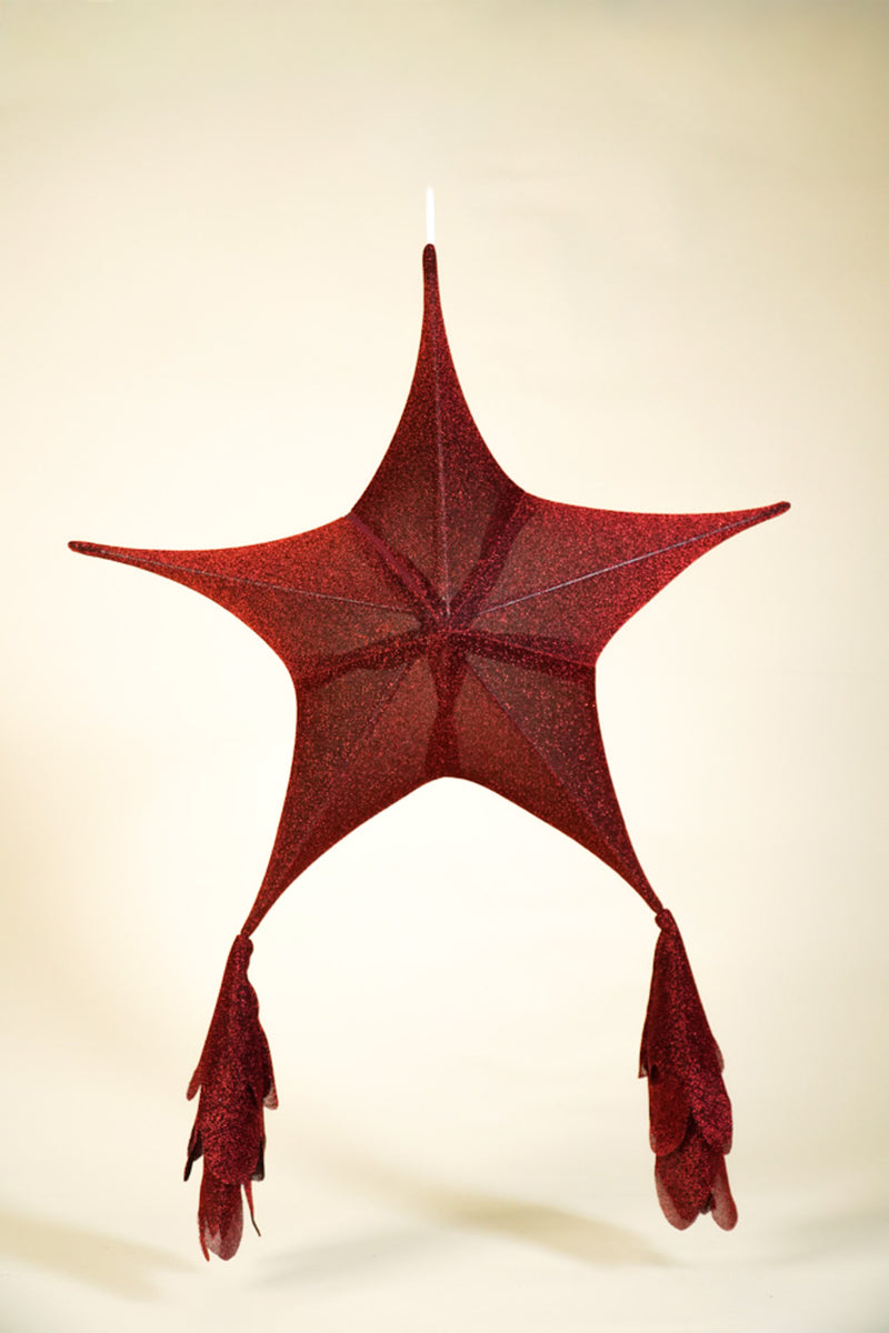 Handcrafted Foldable Christmas Parol in Dark Red – Kultura Filipino ...