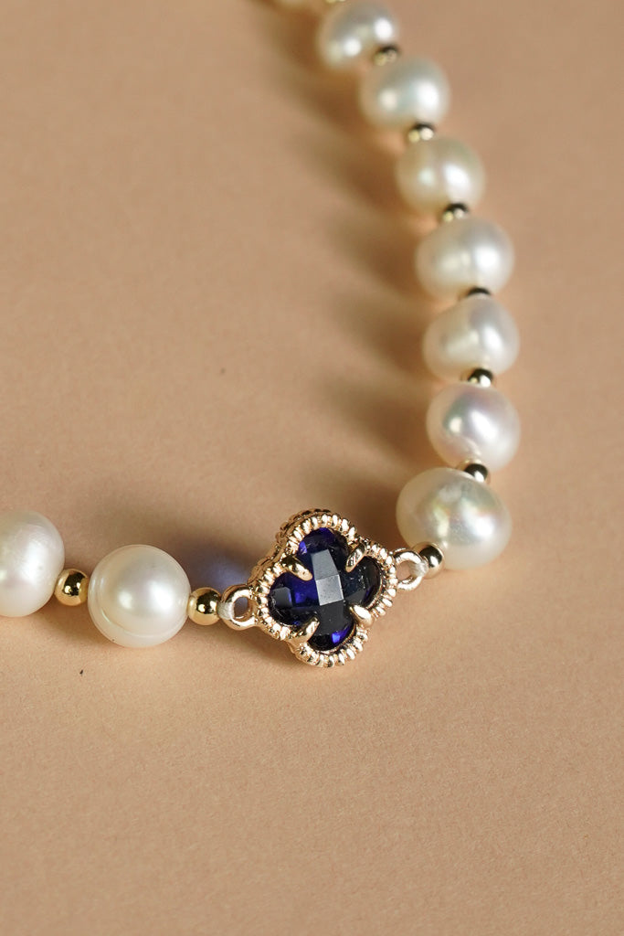 Freshwater Pearl Bracelet with Flower pendant – Kultura Filipino - Main Image