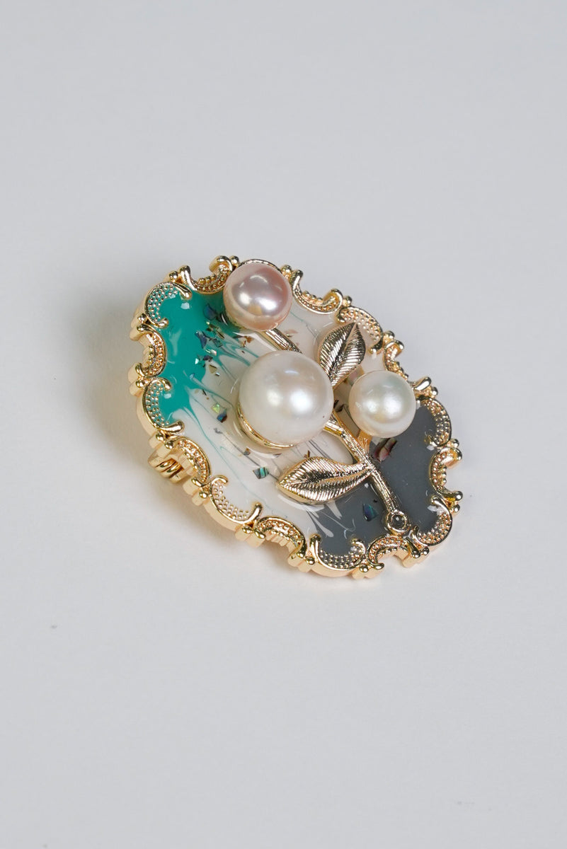 3 Pearl in Stem Freshwater Pearl Brooch – Kultura Filipino | Support Local