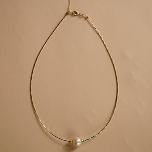 Freshwater Pearl Necklace with 18k Gold Plated in White
