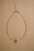 Freshwater Pearl Necklace with 18k Gold Plated in White