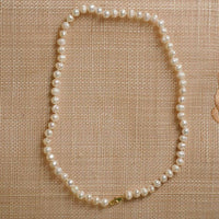 Glynyz Egg Shaped White Freshwater Pearl Necklace