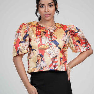 Women's Maglalako Kimona Puff Sleeves Top