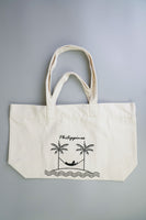 Multi Handle Tote Bag with Embroidered Coconut Tree