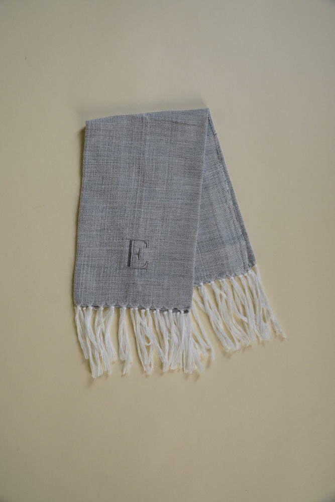 Napkin Monogrammed in Gray Set of 2 with Banig Box