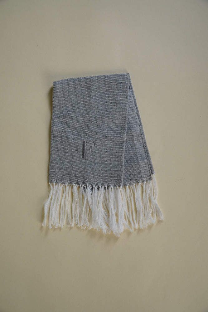 Napkin Monogrammed in Gray Set of 2 with Banig Box
