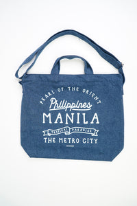 Messenger Chambray Denim Tote Bag