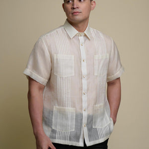 Men's Cocoon Silk Guayabera with 4 pockets Barong