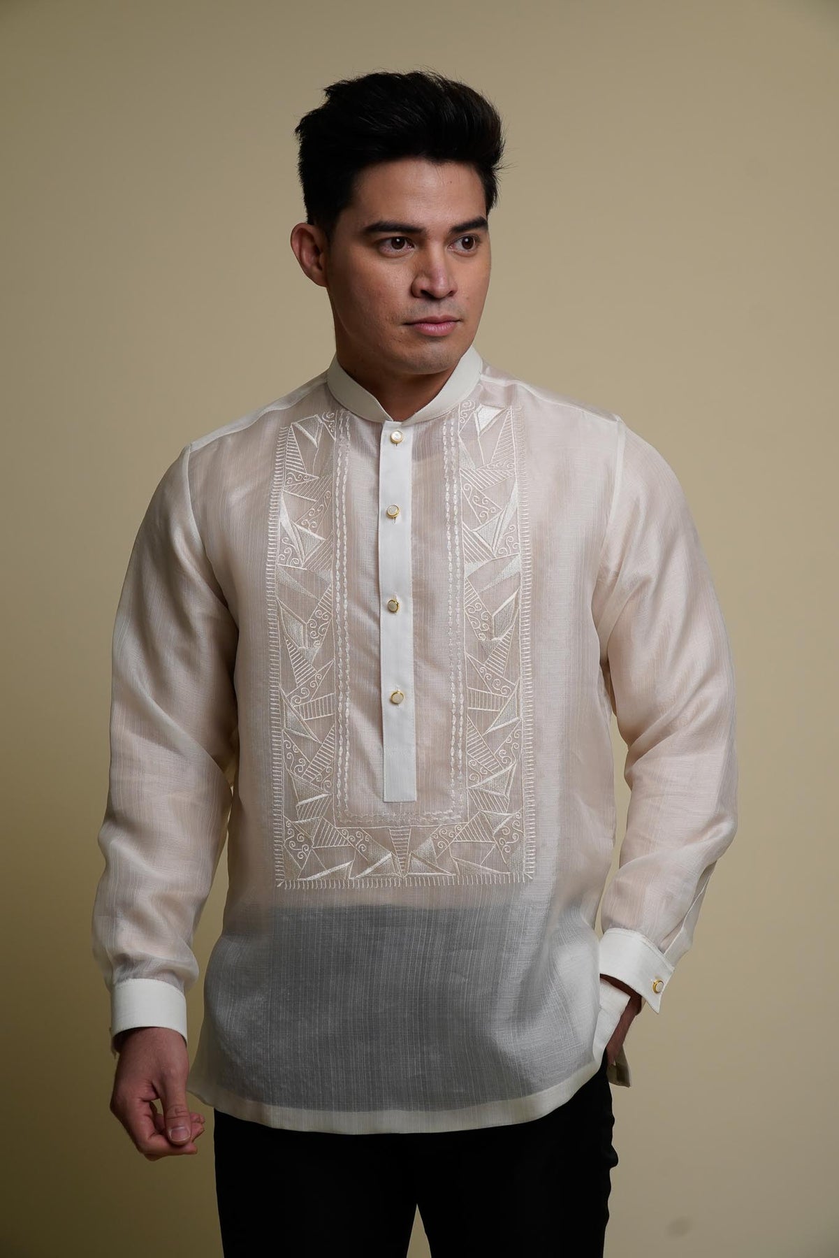 Men's Adam Silk Long Sleeved Barong – Kultura Filipino | Support Local