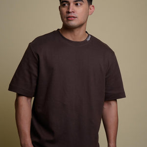 Men's Pilipinas Boxy Knitted Shirt in Brown