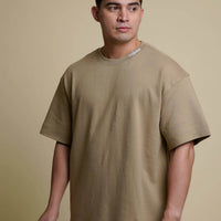 Men's Pilipinas Boxy Knitted Shirt in Beige
