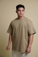 Men's Pilipinas Boxy Knitted Shirt in Beige