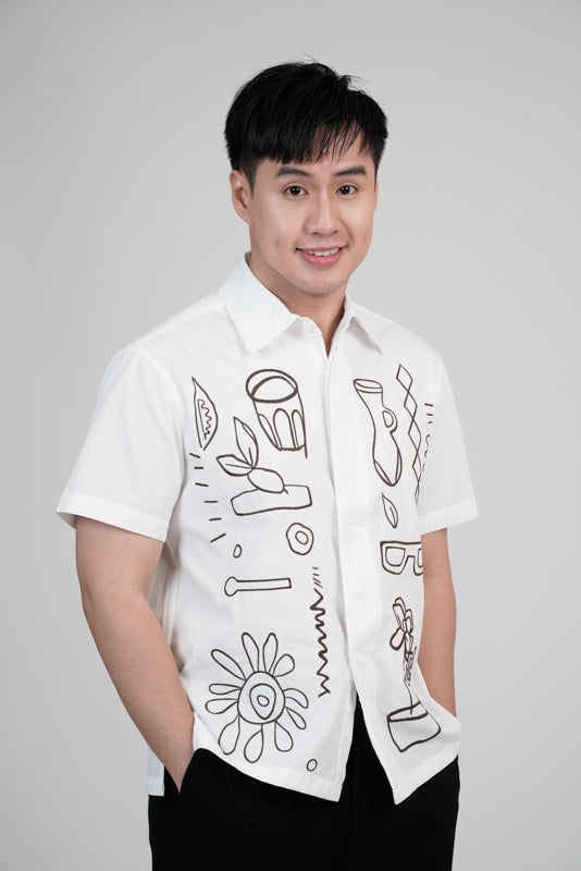 Men's Polo with Lifestyle Embroidery in White – Kultura Filipino