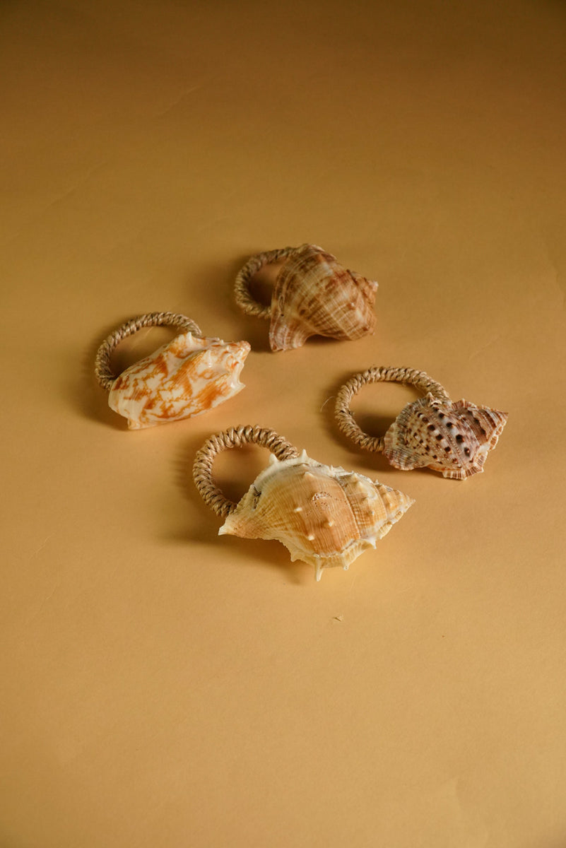 Shell Napkin Ring Set of 4 Assorted Natural – Kultura Filipino ...
