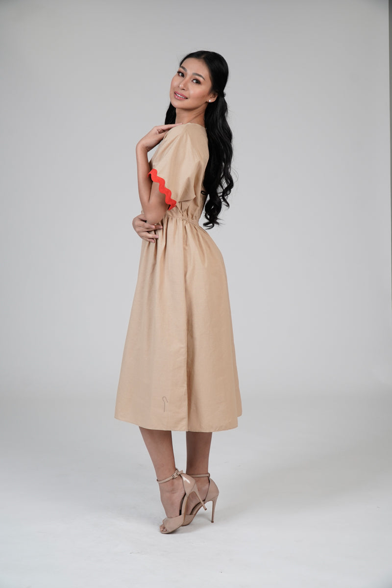 pink midi dress with ruffles Women's Yours Always Coral Pink Floral Lace & Ruffle Trim Midi Dress | Color: Light Pink | Size: S