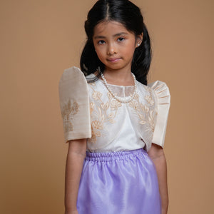 Girl's Umie Organza Bolero in Beige