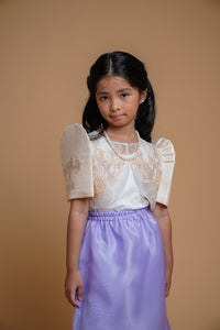 Girl's Umie Organza Bolero in Beige